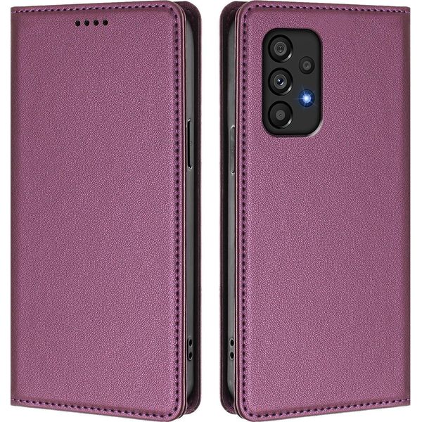 Custodia In Pelle Per Samsung Galaxy A53 5G, Flip Case Magnetico In Finto Cuoio Con Supporto Purple-image