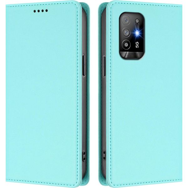 Custodia In Pelle Per Oppo A94 5G, Custodia Magnetica In Finto Cuoio Flip Con Supporto Verde Menta-image