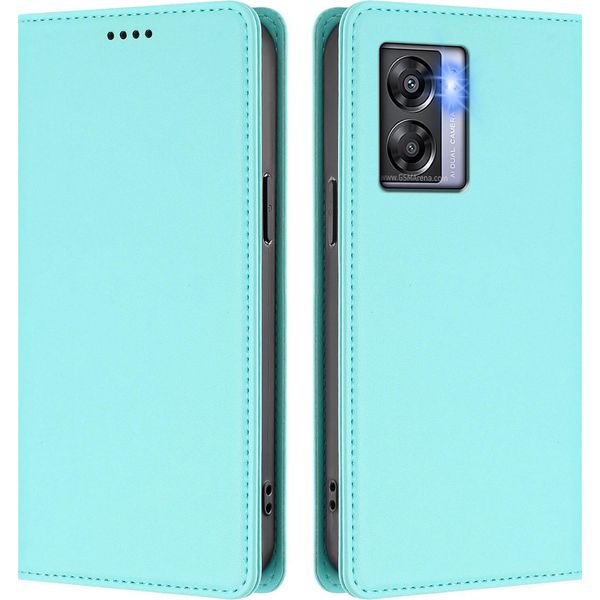 Custodia Per Telefono Cellulare Per Oneplus Nord N300,Poliuretanopelle Flip Cover Antiurto Custodia Magnetica Con Supporto Turchese-image
