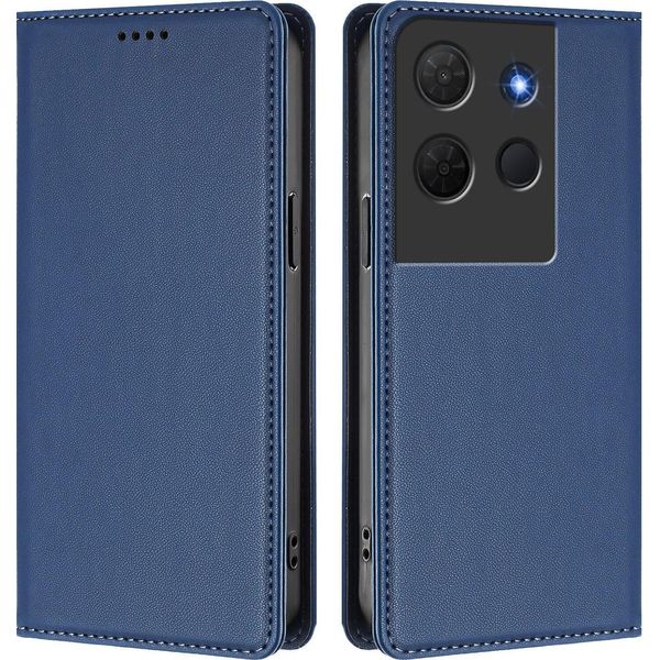 Custodia Per Telefono Cellulare Per Tcl 503, Flip Cover In Finto Cuoio Antiurto Custodia Magnetica Con Supporto Blu Scuro-image