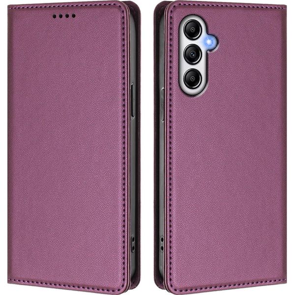 Custodia In Pelle Per Samsung Galaxy A35 5G, Flip Case Magnetico In Finto Cuoio Con Supporto Purple-image