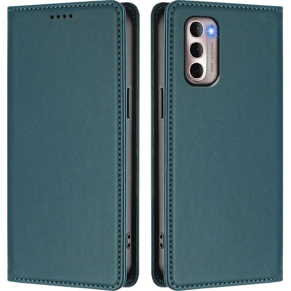 Custodia In Pelle Per Motorola Moto G Stylus 2022 4G, Custodia Magnetica In Finto Cuoio Con Supporto Verde-image