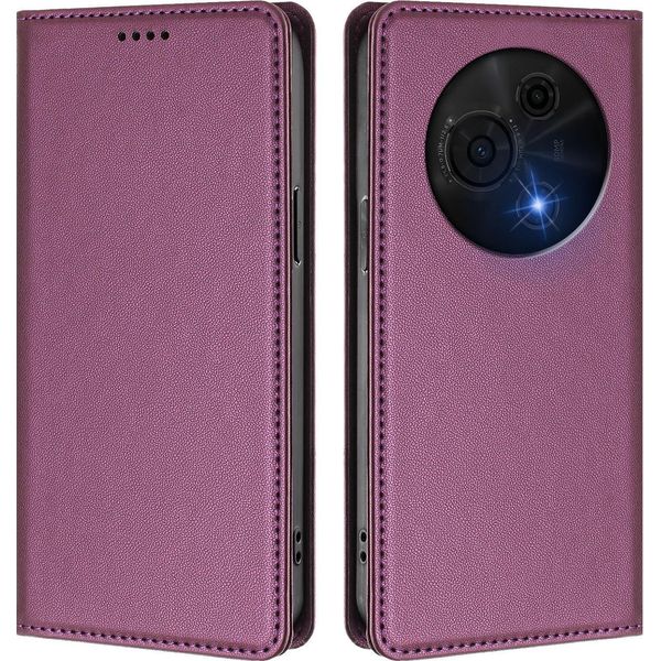 Custodia Per Cellulare Per Tcl 60 Nxtpaper 4G, Flip Cover In Finto Cuoio Antiurto Magnetica Con Supporto Viola-image