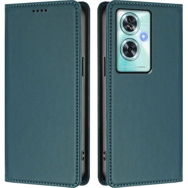 Custodia In Pelle Per Oneplus Nord N30 Se, Custodia Magnetica In Finto Cuoio Con Supporto Verde-image