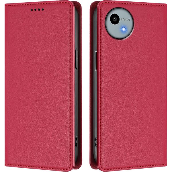 Custodia In Pelle Per Sharp Aquos Wish4, Custodia Magnetica In Finto Cuoio Con Supporto Rosso-image