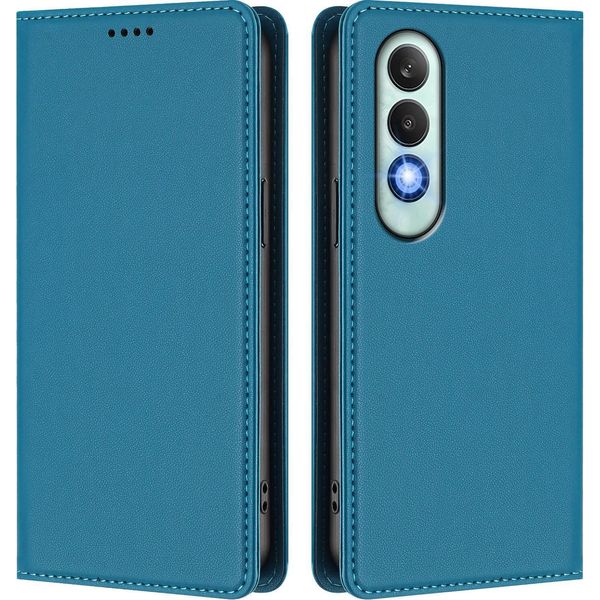 Custodia In Pelle Per Oneplus Nord CE4, Custodia Flip Magnetica In Finto Cuoio Con Supporto Lake Blu-image