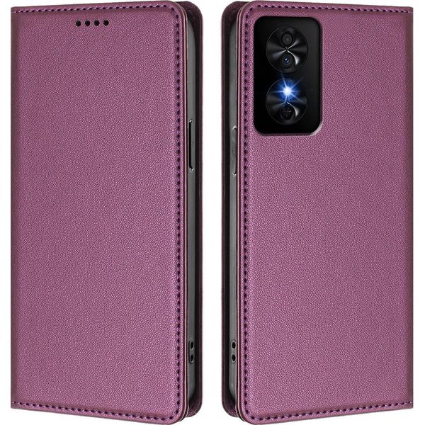 Custodia Per Cellulare Per Tcl 50 Se/Tcl 40 Nxtpaper, Custodia Magnetica Antiurto In Finto Cuoio Flip Cover Con Supporto Viola-image