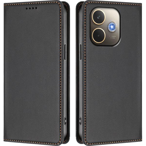 Custodia Per Oppo A5 Pro 4G/A5 Pro 5G, Flip Cover In Finto Cuoio Antiurto Magnetica Con Supporto Nero-image