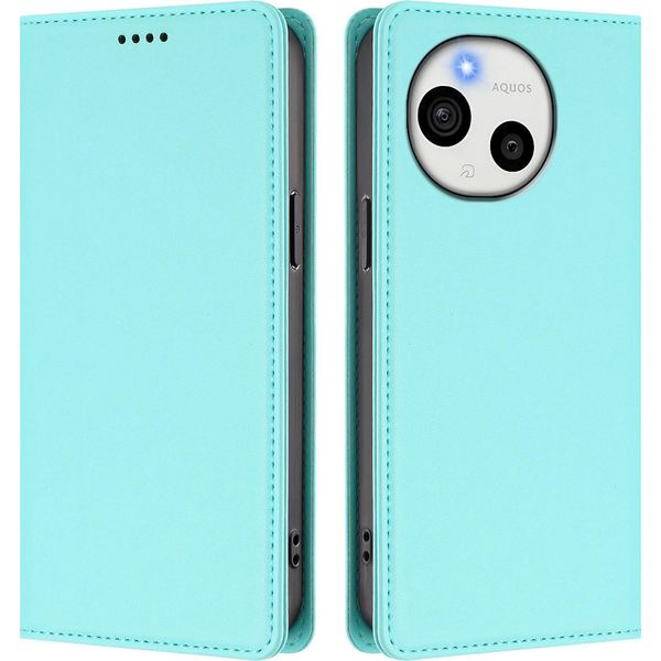 Custodia In Pelle Per Sharp Aquos Sense9 Plus, Custodia Magnetica In Finto Cuoio Flip Con Supporto Verde Menta-image