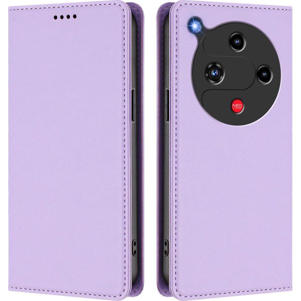 Custodia Per Telefono Cellulare Per Zte Nubia Focus 2, Custodia Magnetica Antiurto Con Supporto In Finto Cuoio Flip Cover Viola-image