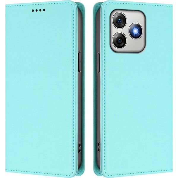 Custodia In Pelle Per Ulefone Note 18 Pro / Note 18 Ultra, Flip Case Magnetico In Finto Cuoio Con Supporto Verde Menta-image