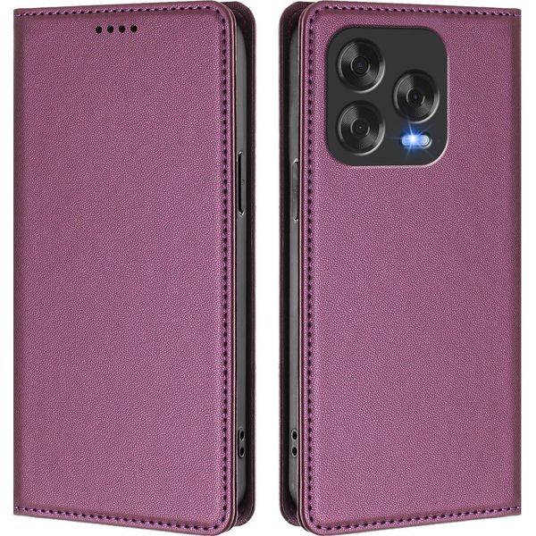 Custodia Per Cellulare Per Zte Blade V70 Vita/Blade V70 Design/Nubia V70 Design,Poliuretanoleather Flip Cover Custodia Magnetica Antiurto Con Supporto Viola-image