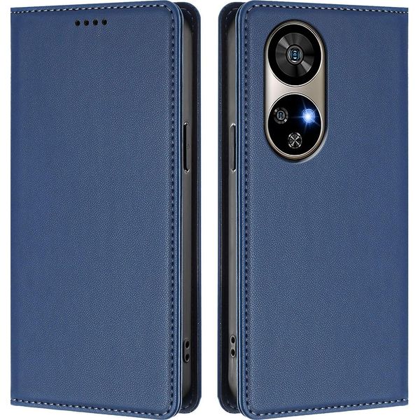 Custodia In Pelle Per Ulefone Note 17 Pro, Flip Case Magnetico In Finto Cuoio Con Supporto Blu Scuro-image