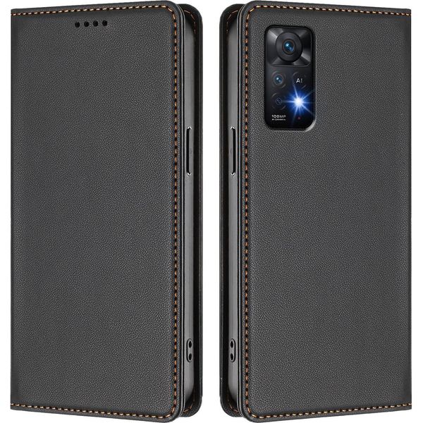 Custodia Per Xiaomi Redmi Note 11 Pro 5G/4G/Note 12 Pro 4G, Flip Cover In Finto Cuoio Antiurto Magnetica Con Supporto Nero-image