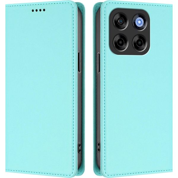 Custodia Per Cellulare Per Zte Blade V70/Nubia V70,Poliuretanoleather Flip Cover Custodia Magnetica Antiurto Con Supporto Turchese-image