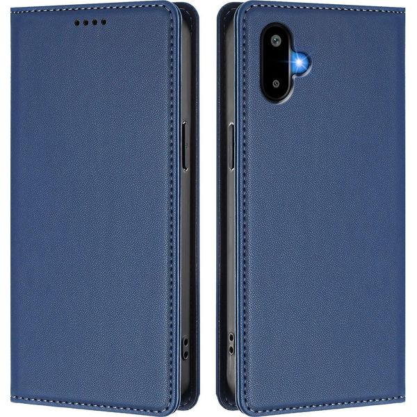 Custodia In Pelle Per Samsung Galaxy F06 5G, Flip Case Magnetico In Finto Cuoio Con Supporto Blu Scuro-image