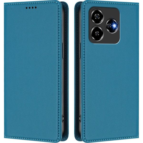 Custodia Per Telefono Cellulare Per Zte Axon 60/Blade V60/Nubia V60,Poliuretanoleather Flip Cover Custodia Magnetica Antiurto Con Supporto Blu-image