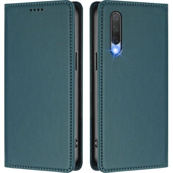 Custodia In Pelle Per Xiaomi Mi CC9 / Mi 9 Lite, Flip Case Magnetico In Finto Cuoio Con Supporto Verde-image
