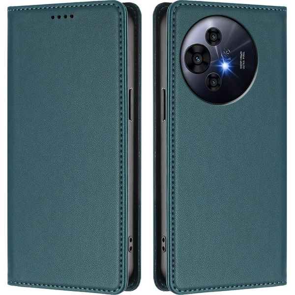 Custodia Per Telefono Cellulare Per Tcl 50 Pro Nxtpaper, Custodia Magnetica Antiurto Con Supporto In Finto Cuoio Flip Cover Verde-image