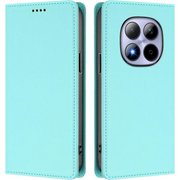Custodia Per Xiaomi Redmi Note 15 Pro 4G, Flip Cover In Finto Cuoio Antiurto Magnetica Con Supporto Turchese-image