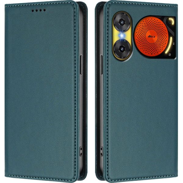 Custodia Per Telefono Cellulare Per Zte Nubia Music 2, Custodia Magnetica Antiurto Con Supporto In Finto Cuoio Flip Cover Verde-image