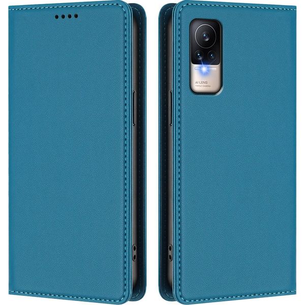 Custodia In Pelle Per Xiaomi Civi 1S, Flip Case Magnetico In Finto Cuoio Con Supporto Lake Blu-image