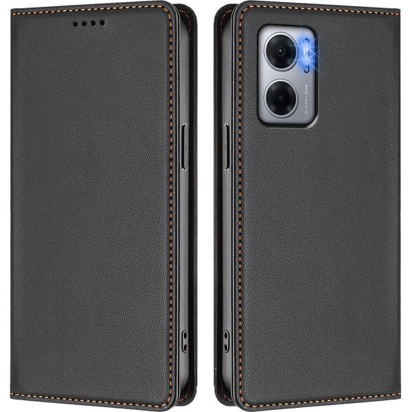 Custodia In Pelle Per Xiaomi Poco M5/M4 5G/Redmi 10 5G, Custodia Flip Magnetica In Finto Cuoio Con Supporto Nero-image
