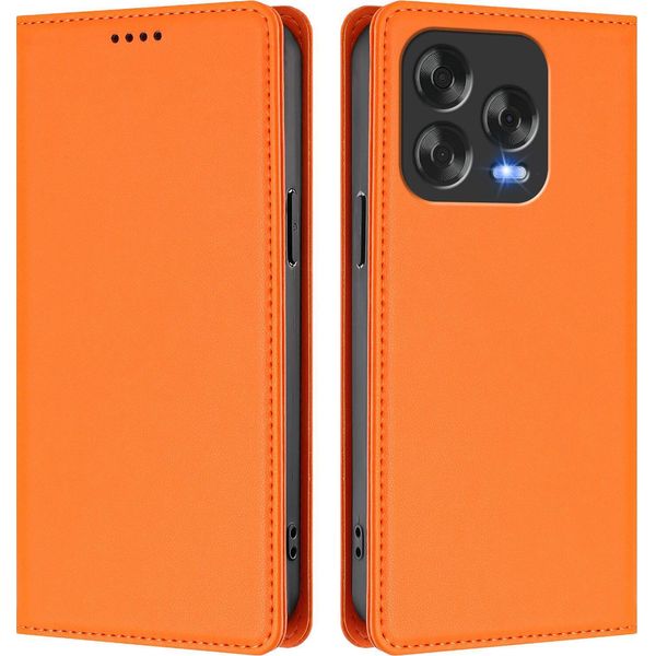Custodia Per Cellulare Per Zte Blade V70 Vita/Blade V70 Design/Nubia V70 Design,Poliuretanoleather Flip Cover Custodia Magnetica Antiurto Con Supporto Arancione-image
