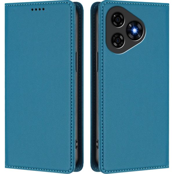 Custodia Per Telefono Cellulare Per Ulefone Note 19, Flip Cover In Finto Cuoio Antiurto Magnetica Con Supporto Blu-image