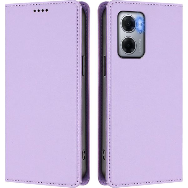 Custodia Per Xiaomi Poco M5/M4 5G/Redmi 10 5G, Flip Cover In Finto Cuoio Antiurto Magnetica Con Supporto Viola-image