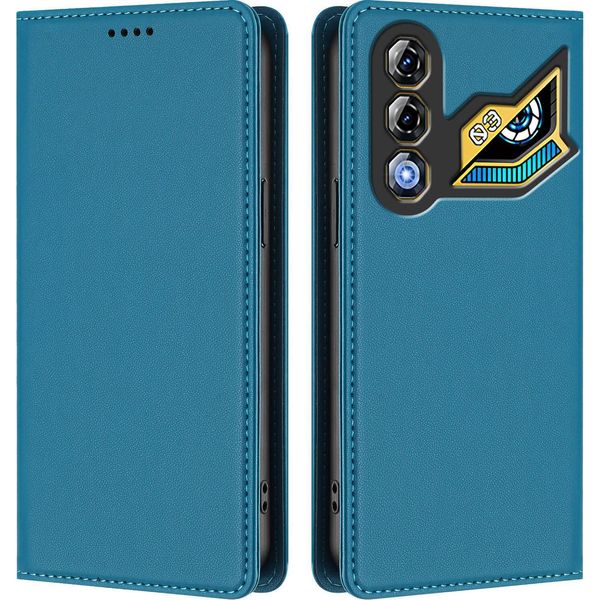 Custodia Per Telefono Cellulare Per Zte Nubia Neo 3 Gt, Flip Cover In Finto Cuoio Antiurto Custodia Magnetica Con Supporto Blu-image