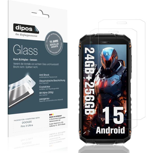 2X Pellicola Protettiva Per Doogee Fire 3 Ultra Protezione Vetro Flessibile 9H Dipos-image