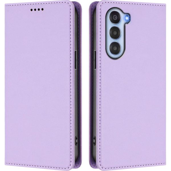 Custodia Per Telefono Cellulare Per Zte Nubia S, Flip Cover In Finto Cuoio Antiurto Magnetica Con Supporto Viola-image