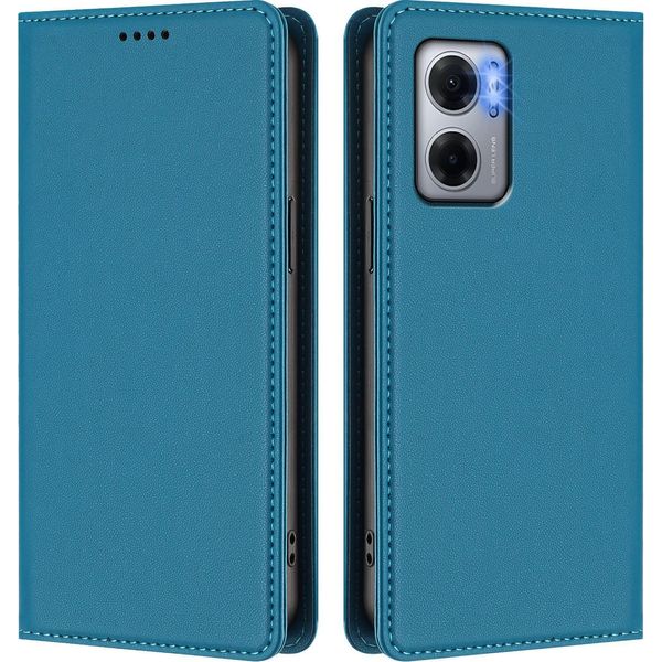 Custodia In Pelle Per Xiaomi Poco M5/M4 5G/Redmi 10 5G, Custodia Flip Magnetica In Finto Cuoio Con Supporto Lake Blu-image