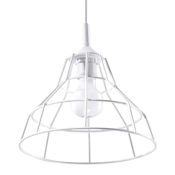Lampada A Sospensione Anata Bianco 1Xe27 15W Acciaio 95X25X25Cm Sollux Lighting-image