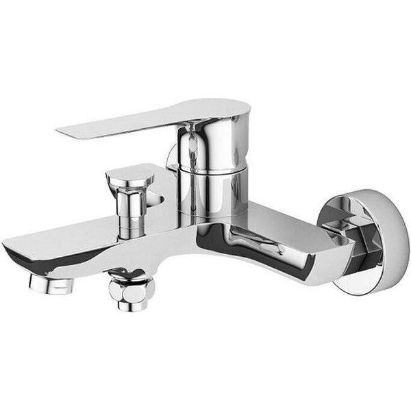 Miscelatore Da Bagno Di Design Per Montaggio A Parete Senza Set Doccia Cromo-image
