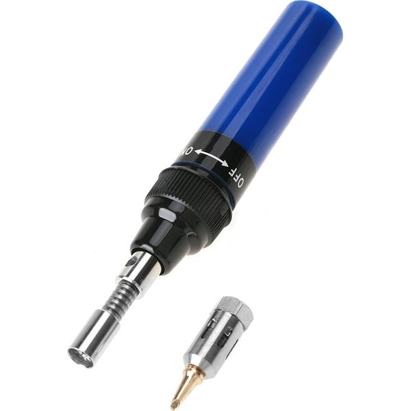 Cordless Butano Gas Cannello Saldatore Pistola Saldatore Penna Strumento 1300 ℃ (Blu)-image
