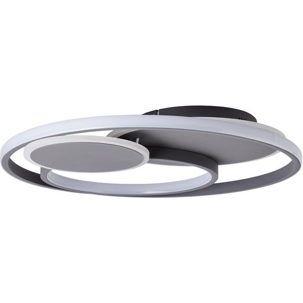 Brilliant Led Deckenleuchte "Runda", Grau (Dunkelgrau), 1, Ø 50Cm H: 7Cm, 1 Stk., Leuchten, Ø 50 Cm, 5200 Lm, 3000-6500 K, Dimmbar, Cct, Fernbedienung, Metall, Led Deckenleuchte-image