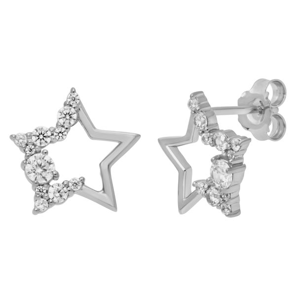 Paar Ohrstecker Firetti "Schmuck Geschenk Silber 925 Ohrschmuck Ohrringe Stern", Silber (Silberfarben, Kristallweiß, Kristallweiß), Ohrringe, Damen, Silber 925 (Sterlingsilber), Mit Zirkonia (Synth.)-image
