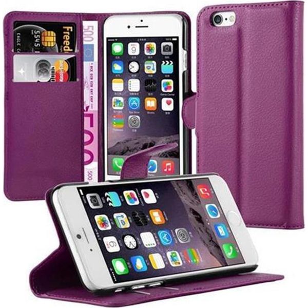 Cadorabo Custodia Per Apple Iphone 6 / 6S Custodia Protettiva In Viola Custodia Per Cellulare Custodia Cover Chiusura Magnetica-image