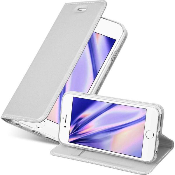 Cadorabo Custodia Per Cellulare Per Apple Iphone 6 / 6S Custodia Protettiva In Argento Cover Etui Book Case Booklet-image