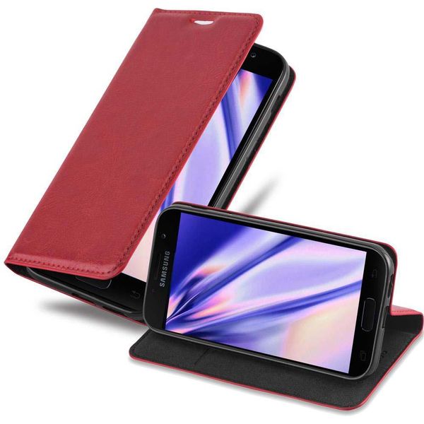 Cadorabo Custodia Per Samsung Galaxy A7 2017 Custodia Protettiva In Rosso Custodia Per Cellulare Cover Chiusura Magnetica-image
