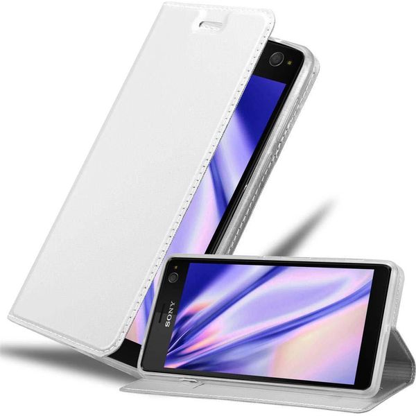 Cadorabo Custodia Per Cellulare Per Sony Xperia C4 Custodia Protettiva In Argento Cover Etui Book Case Booklet-image