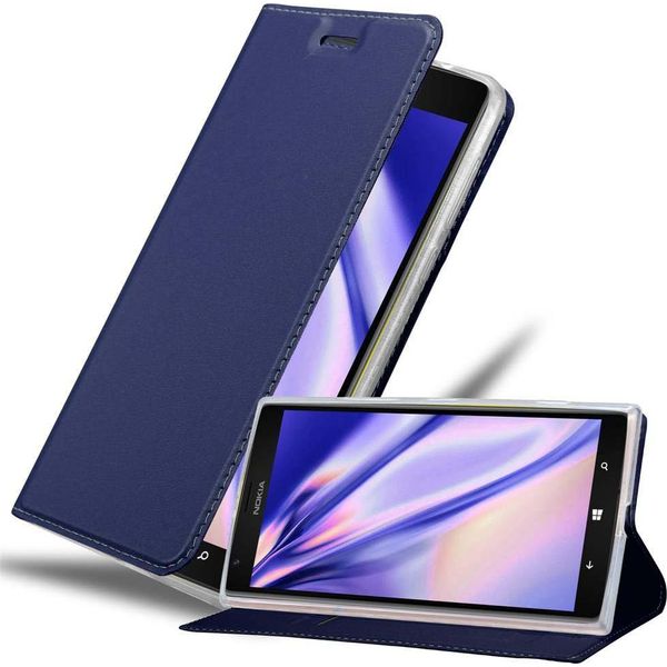 Cadorabo Custodia Per Cellulare Per Nokia Lumia 1520 Custodia Protettiva In Blu Cover Etui Book Case Booklet-image