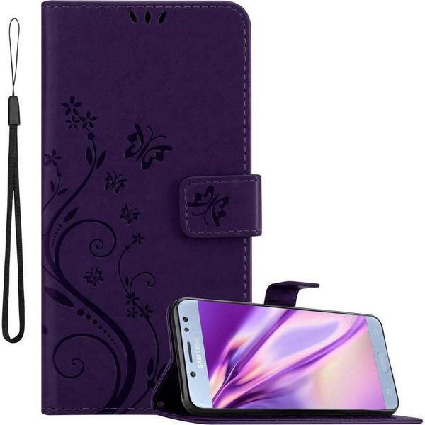 Cadorabo Cover Per Samsung Galaxy J5 2017 Cover Protettiva In Viola Cover Protettiva Cover Per Telefono Cellulare Custodia Fiori Custodia Fiori-image