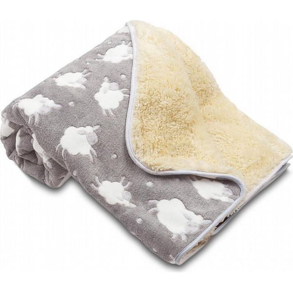 Coperta Per Neonati Pecora Con Pecore Grigio Chiaro 100X150 Cm-image