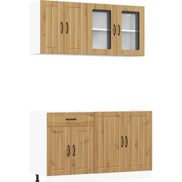 Syfax™ Set Mobili Da Cucina 4 Pz Kalmar Rovere Artigianale Truciolato-image