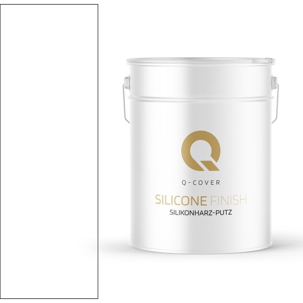 Intonaco A Base Di Resina Siliconica | Base Bianca | Intonaco Di Attrito | Intonaco Di Silicone Per Facciate | 25 Kg Di Intonaco Testurizzato Da 3 Mm Per Pareti E Soffitti In Gesso Finito | Q-COVER-image