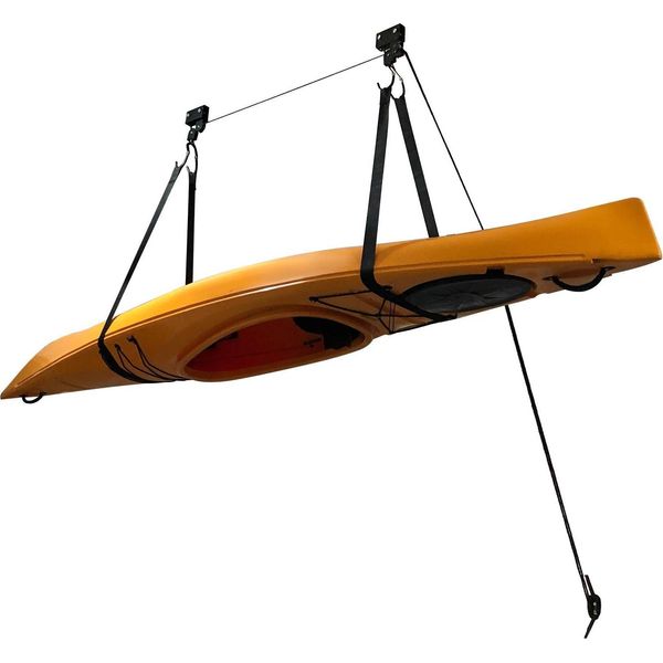 Sollevatore Da Soffitto Per Kayak - Carrucola Per Il Montaggio A Soffitto - Portata 57 Kg - Salvaspazio - Per Kayak/Canoa - Deposito In Garage-image