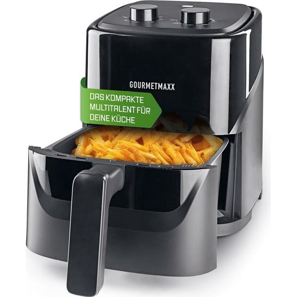 Friggitrice Ad Aria Calda Gourmetmaxx 3,2 L, 1300 W, Nera, Mini Forno Con Timer-image